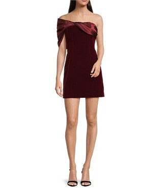 Muse by Marchesa Cosmos Velvet One Shoulder Mini Dress | Dillard's | Dillard's