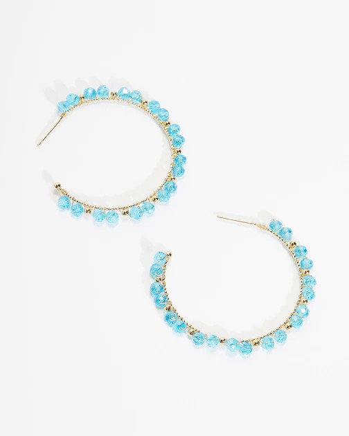 Isla Beaded Hoops - Turquoise | VICI