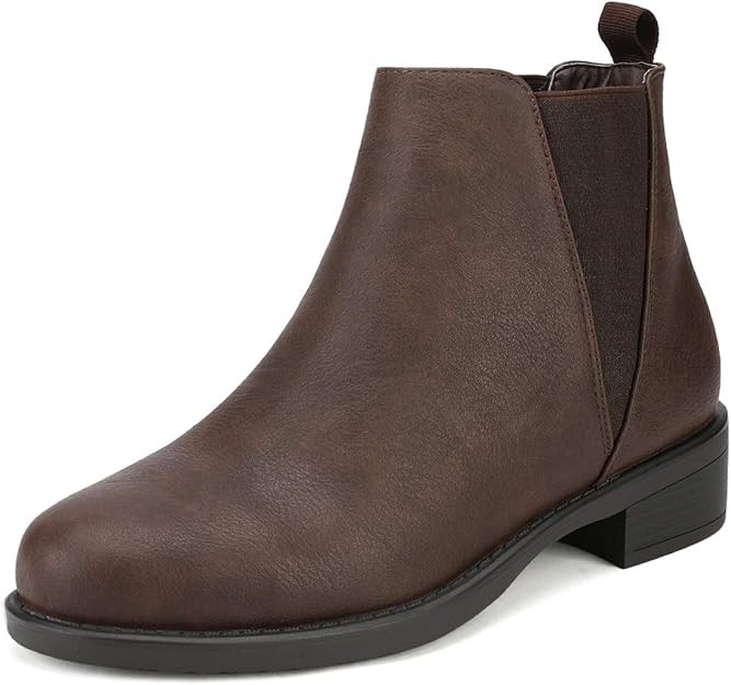 DREAM PAIRS Women's Ankle Boots Chunky Low Heel Chelsea Booties Slip On Elastic Fall Short Boots | Amazon (US)