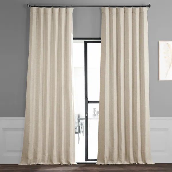 Exclusive Fabrics Bellino Oat Cream Room Darkening Single Curtain Panel - On Sale - Overstock - 8... | Bed Bath & Beyond