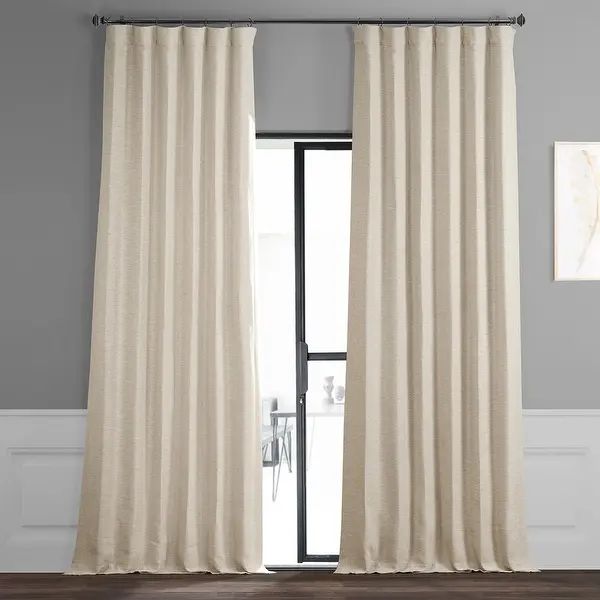 Exclusive Fabrics Bellino Oat Cream Room Darkening Single Curtain Panel - On Sale - Overstock - 8... | Overstock