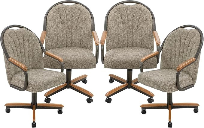 Chromcraft Douglas Set of 4 Casual Dining Chairs Classic Swivel Tilt Dining Chairs with Casters, ... | Amazon (US)