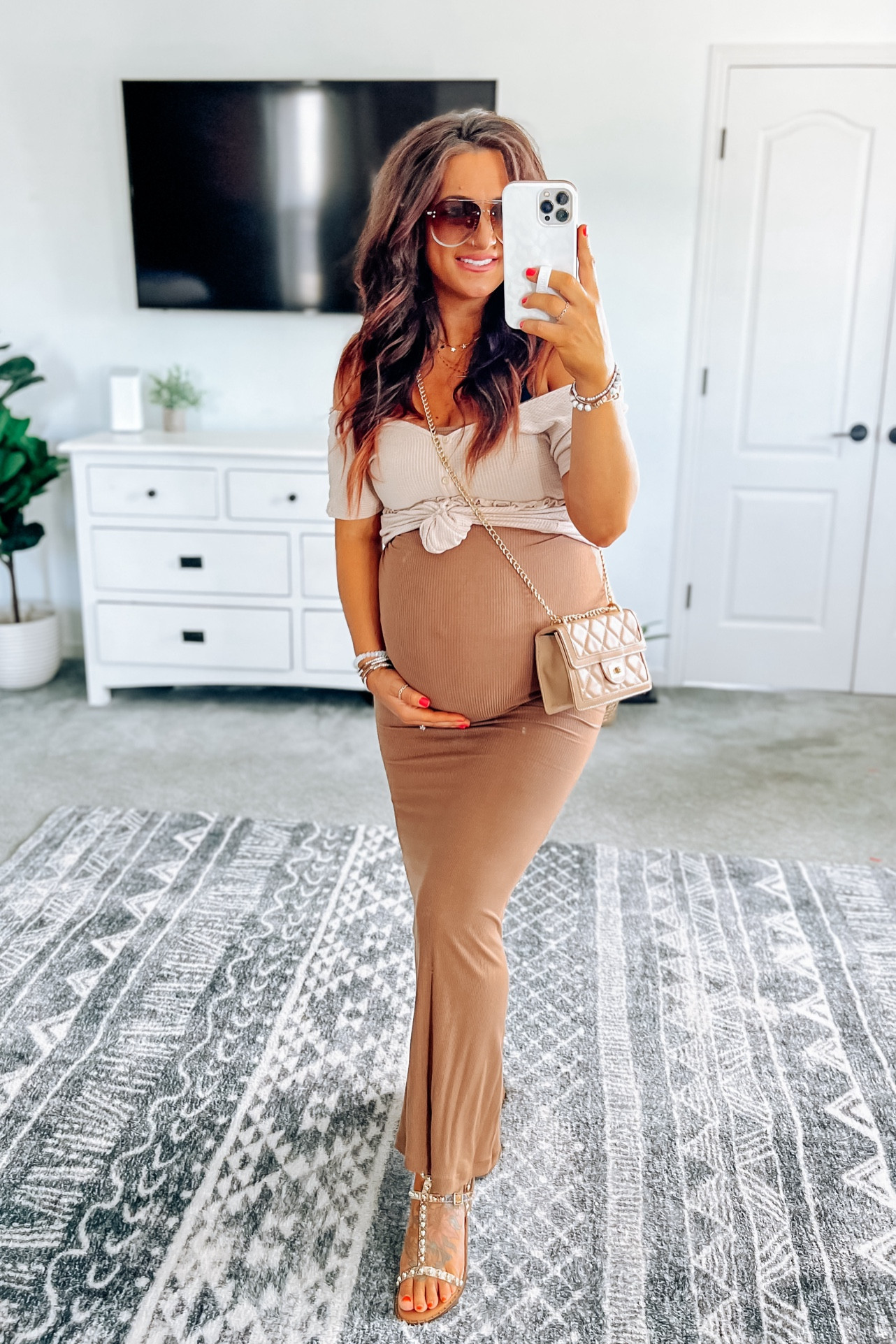 Maxi summer dress 🫶 the best non maternity bump option that will work into Fall! 

#LTKSummerSales #LTKStyleTip #LTKSeasonal