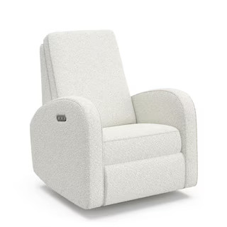 Santa Monica Ivory Boucle Power Recliner | The Home Depot