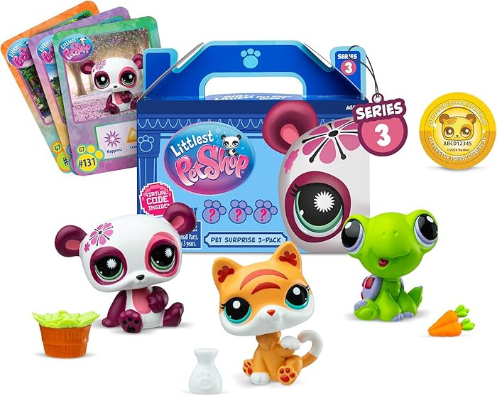 Littlest Pet Shop - Pet Surprise 3-Pack - Series 3, Gen 7 Authentic LPS Bobble Head Toy Figure, C... | Amazon (US)