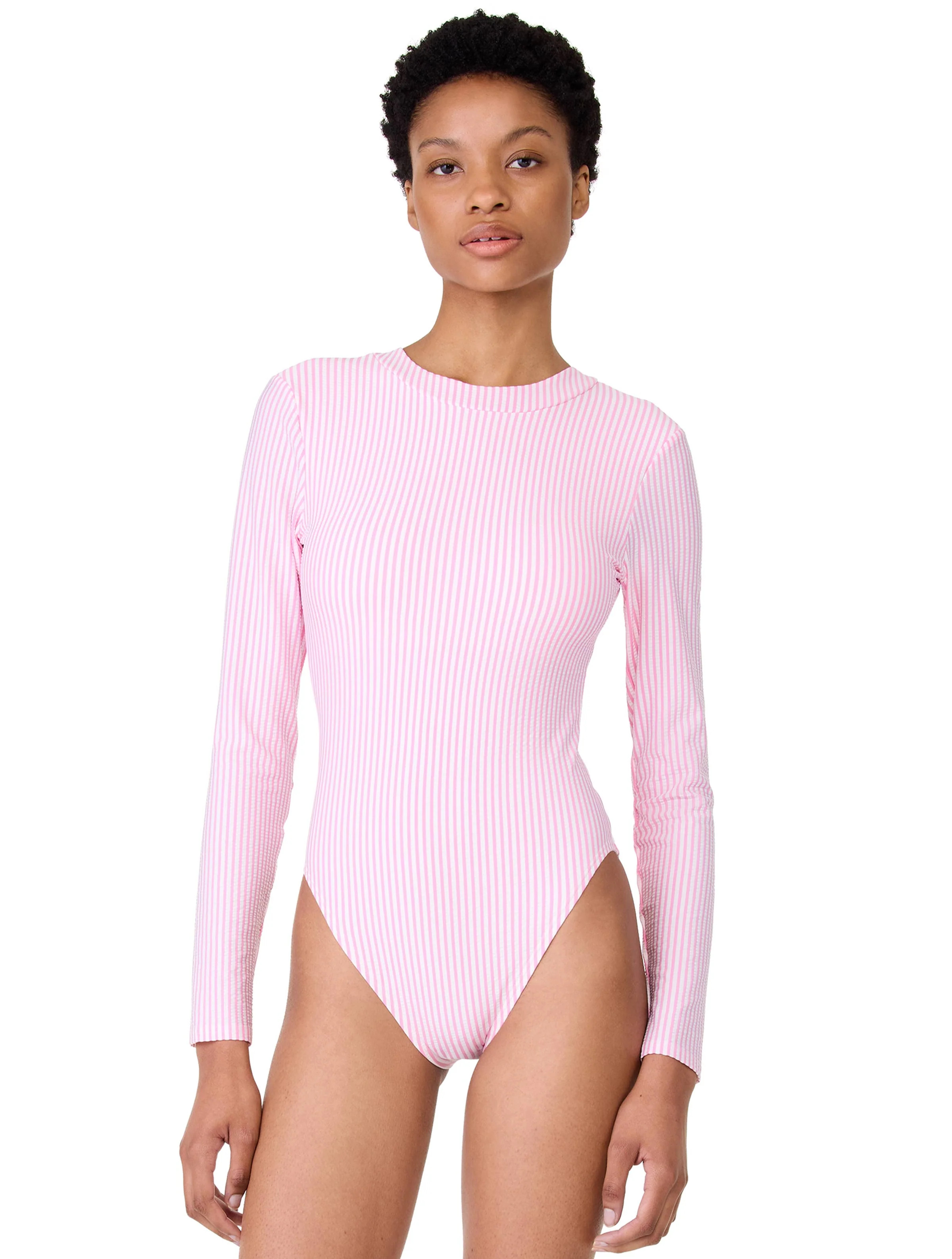 Kate Spade Long Sleeve High Neck One Piece Swimsuit - Tide Stripe | Beach2Ocean