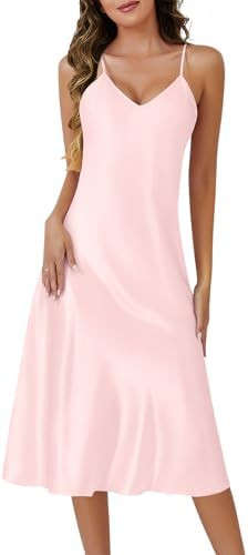 ETOSELL Silk Nightgown for Women Long Satin Sleep Slip Dress Silky Night Dress V Neck Chemise Nig... | Amazon (US)