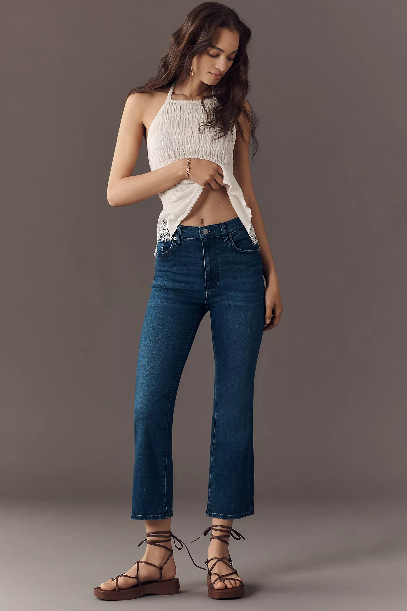 FRAME The Reboot Crop Mid-Rise Bootcut Jeans | Anthropologie (US)