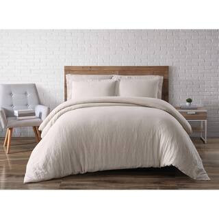 Brooklyn Loom 3-Piece Natural Full/Queen Duvet Cover Set DCS2469NTQ-1800 | The Home Depot