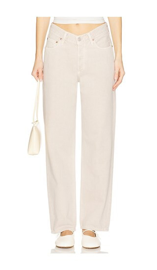 AGOLDE V-waist Baggy Jeans in Cream. - size 29 | Revolve Clothing (Global)