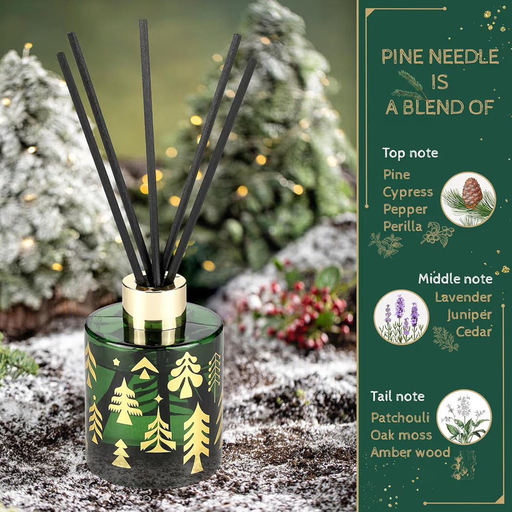 Brakula Reed Diffuser Set, Christmas Bottle Design with 2 Scent,Home Decor Bedroom Living Room Ba... | Amazon (US)