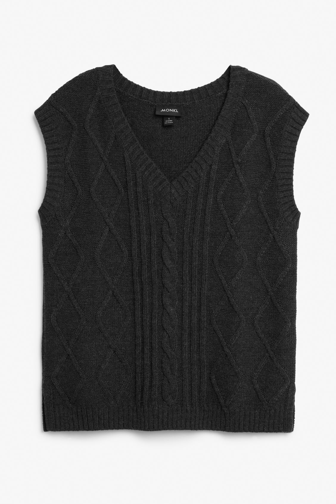 Cable knit vest - Grey | Monki