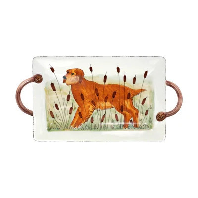 Wildlife Hunting Dog Handled Rectangular Platter | Wayfair Professional