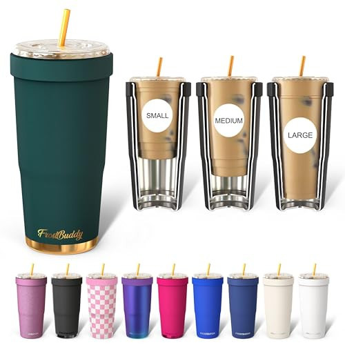 Frostbuddy | To Go Buddy - 30 oz Stainless Steel Vacuum Insulated Tumbler Cup - thermal cups for hot and cold drinks - stainless steel Tumbler Dunkin Cup (Emerald Elegance) | Amazon (US)