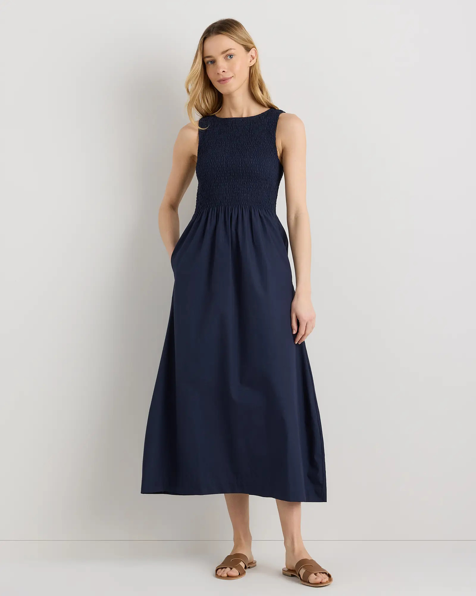 100% Organic Cotton Poplin Boat Neck Maxi Dress | Quince