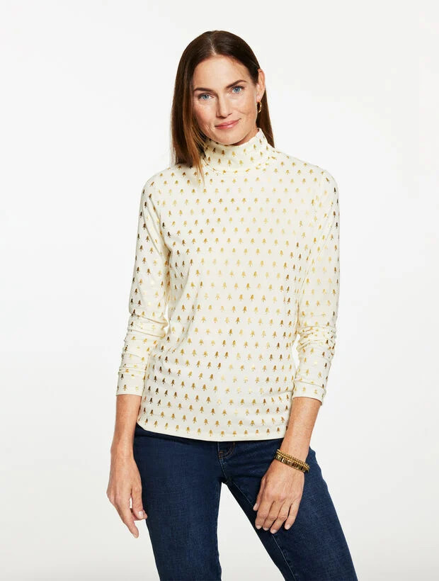 Classic Turtleneck - Mini Evergreens | Talbots