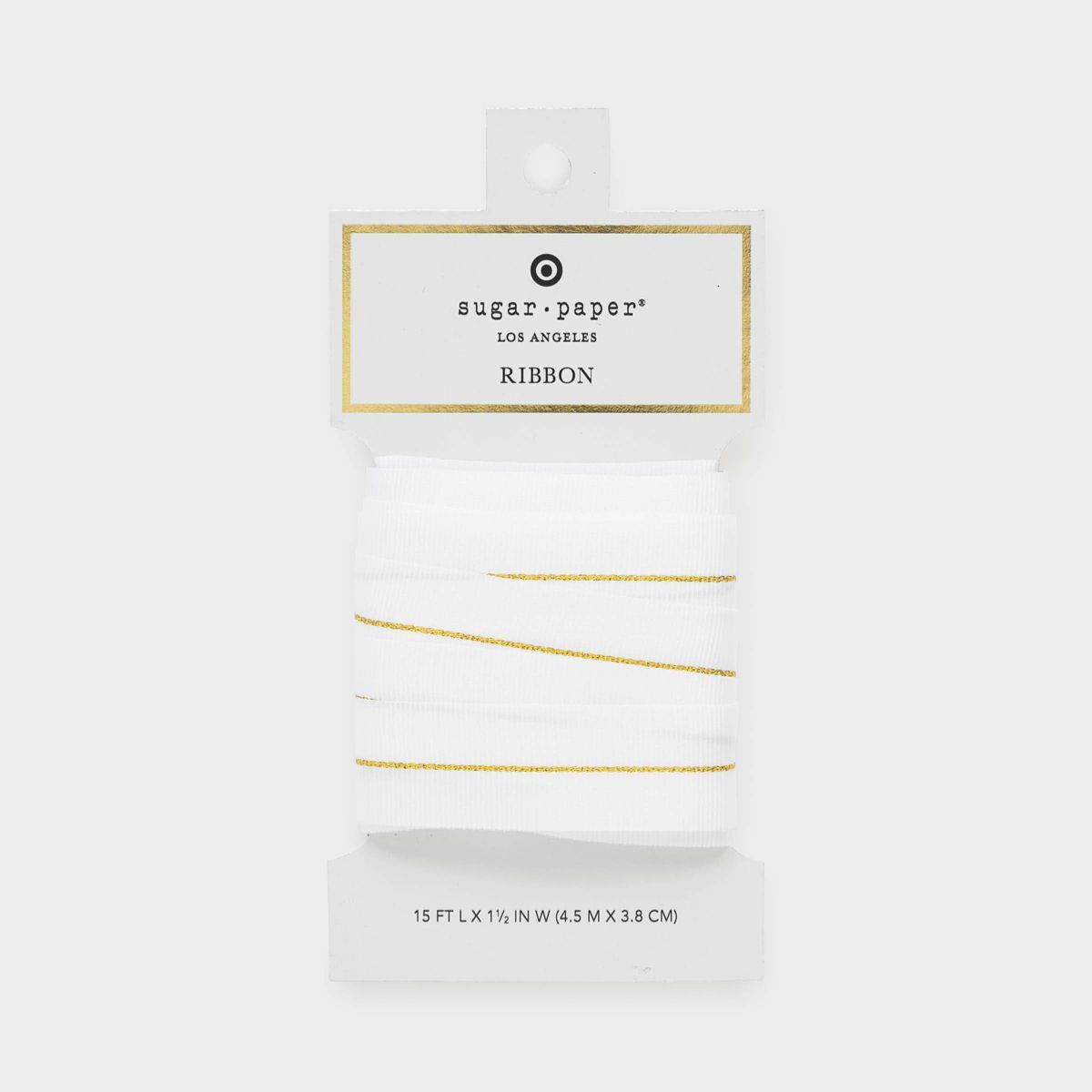 1" Grosgrain Ribbon Paddle Gold/White - Sugar Paper™ + Target | Target