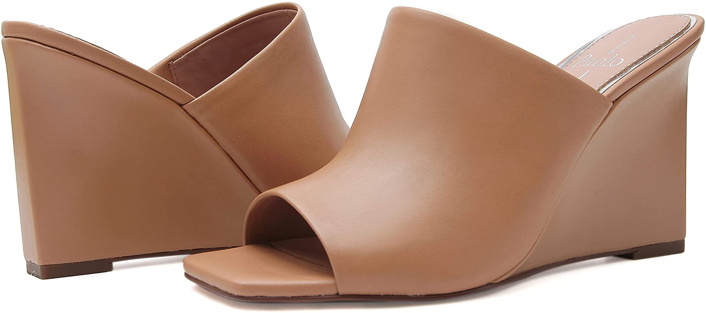 Linea Paolo - GLITZ - Womens Sculptural High Wedge Heel Slides In Smooth Nappa Leather | Amazon (US)