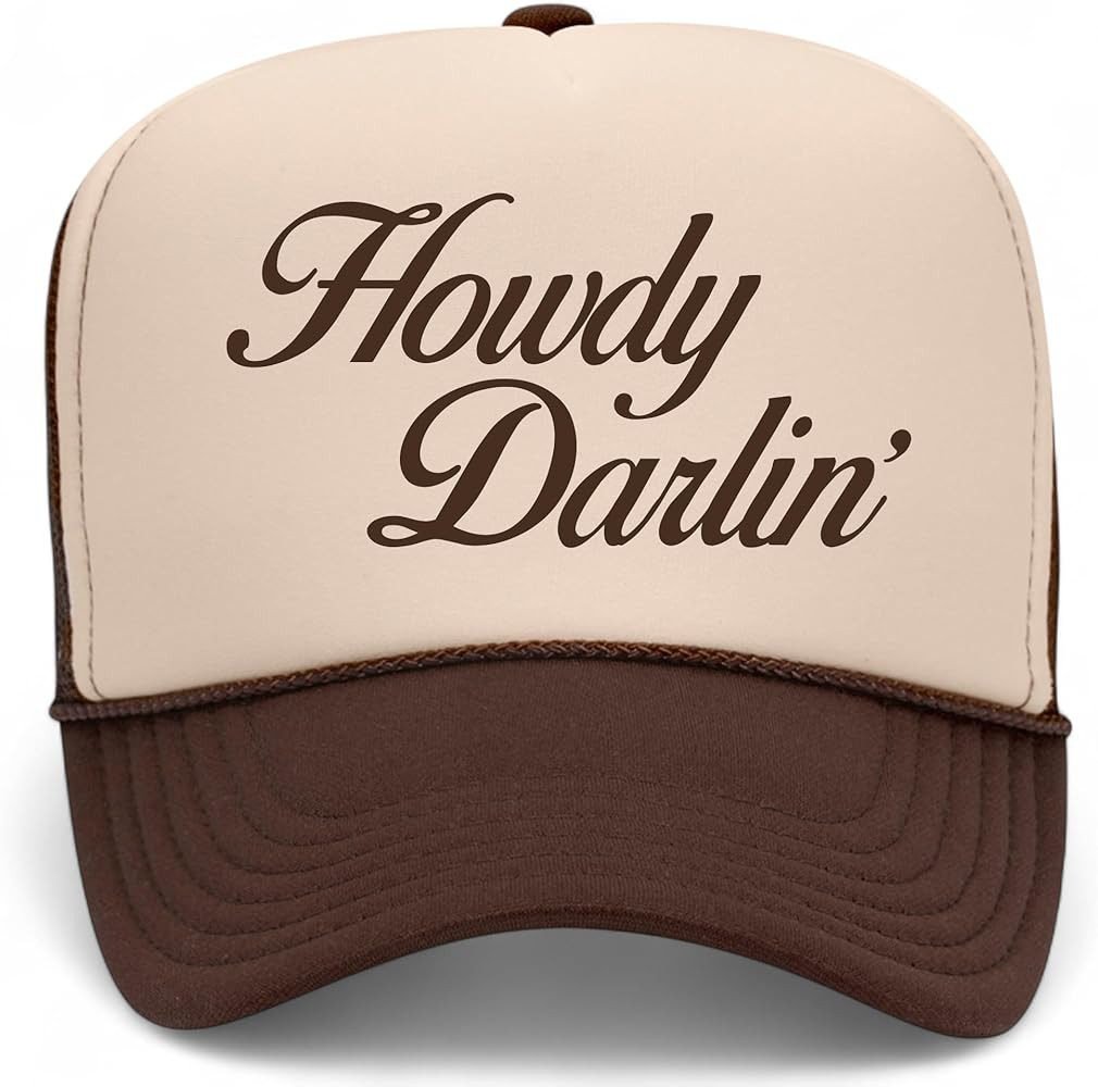 Howdy Darlin' Trucker Hat | Cute Vintage Cowboy Cowgirl Country Summer | Premium Mesh Foam Snapba... | Amazon (US)