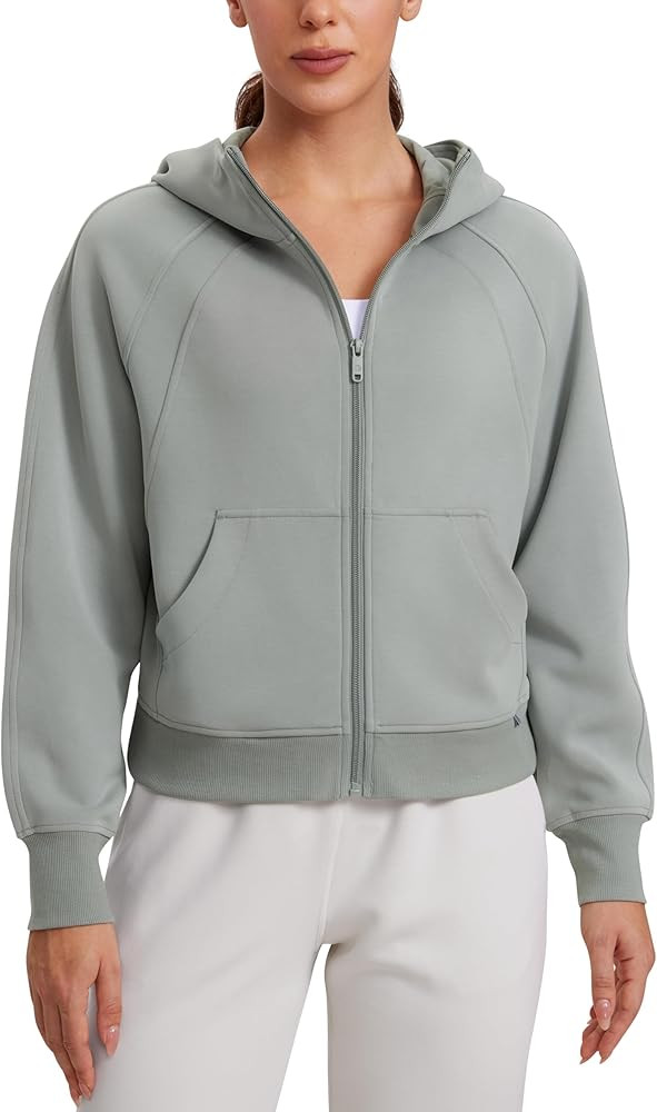 CRZ YOGA Womens SoftAura Full Zip Up Hoodie Workout Casual Hooded Sweatshirt Long Sleeve Athletic... | Amazon (US)