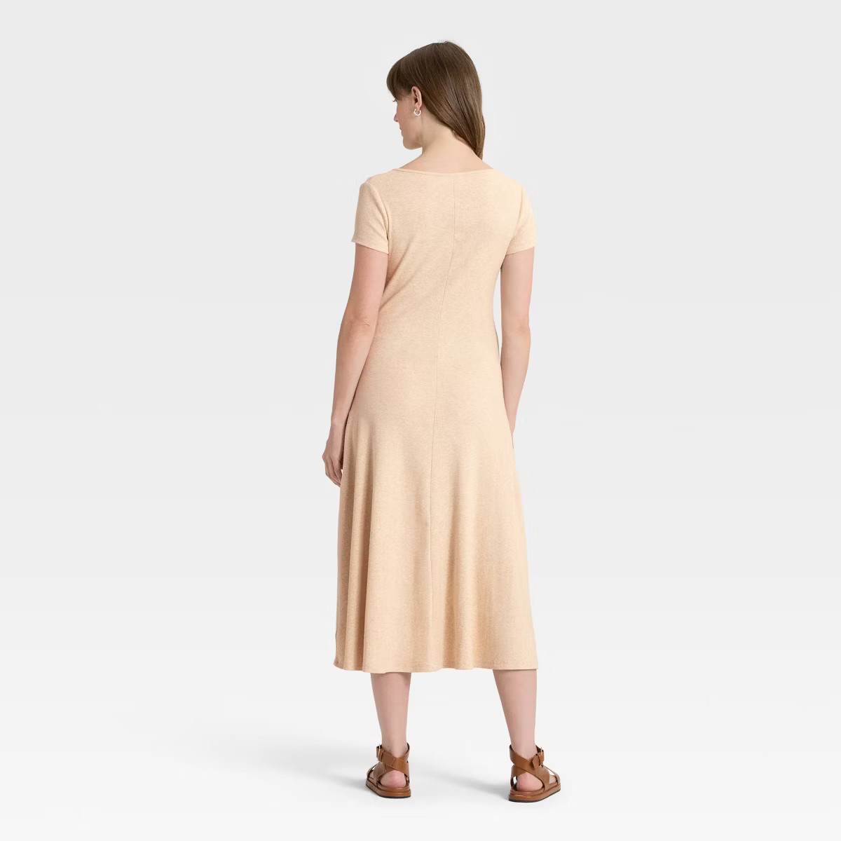 Women's Short Sleeve Knit Button-Front Midi A-Line Dress - Universal Thread™ | Target