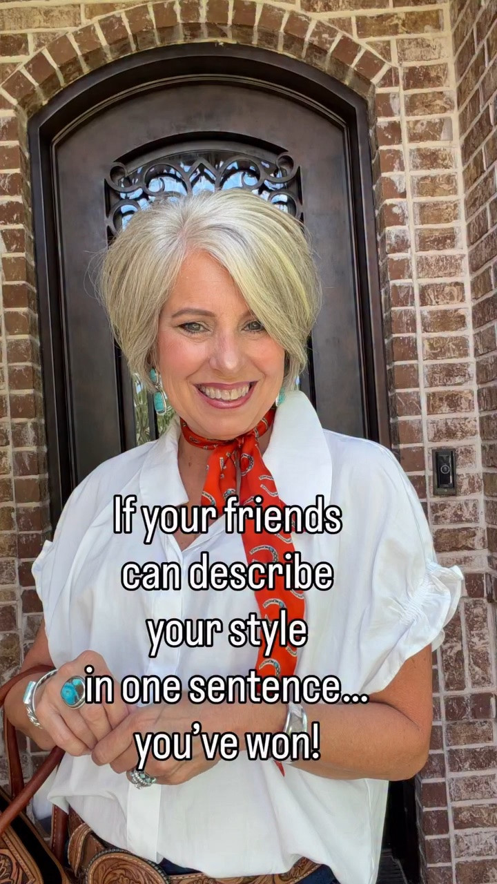 The women with the best style aren’t wearing something new every day.

They’re wearing something unmistakably them.

The great boots.
The signature scarf.
The statement jewelry.
The handbag everyone recognizes.

That’s not repetitive. That’s personal style.

Most women don’t need more clothes. They need a simple way to make every outfit feel finished and intentional.

That’s why I use my Texas Trio Styling Strategy: three accessories in the following zones.

👢 Feet
🤠 Head & Neck
💃🏼Waist/Torso

Style all three zones and suddenly an outfit goes from “fine” to “Where did you get that?”

What’s the one thing people always associate with your style?

Follow for more Texas Trio styling tips and daily outfit inspiration for women over 50.

#fashionover50 #westernchic #westernstyle #welldressed #texastrio