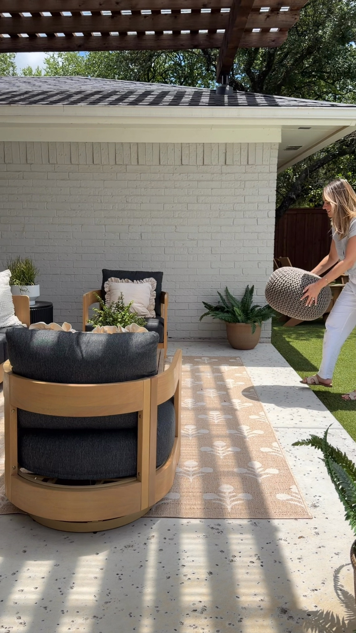 #ad If you need more seating for summer hosting, these are the pieces I’d recommend every time. Between the outdoor sofa set, swivel chairs, striped weather-proof bean bag loungers, woven poufs, and Adirondack chairs around the fire pit, there’s a spot for everyone. Comfortable, durable, and made for everyday outdoor living.

Keywords: outdoor seating ideas, patio seating, outdoor swivel chairs, outdoor sofa set, weather resistant furniture, bean bag loungers, woven poufs, Adirondack chairs, backyard entertaining, patio furniture ideas, outdoor conversation set, family backyard, poolside furniture, outdoor gathering space

@wayfair #outdoor #wishyouwerehere #wayfair #wayfairpartner

#LTKHome #LTKSeasonal #LTKdayinmylife