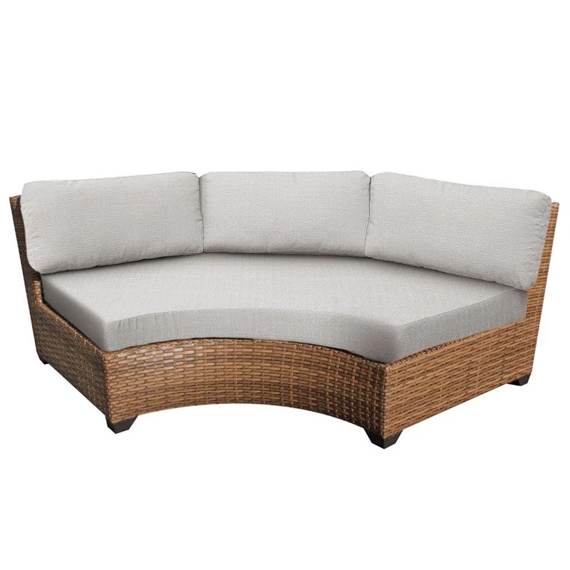 Waterbury 61" Wide Outdoor Wicker Patio Sofa with Cushions (Set of 2) | Wayfair Professional