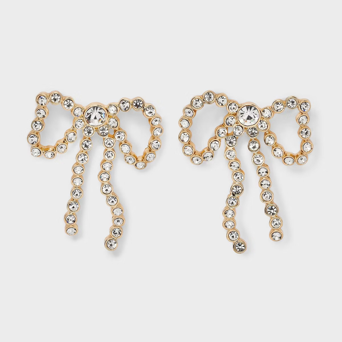 Pave Bow Statement Earrings - A New Day™ Gold | Target