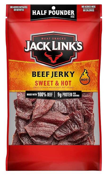 Jack Link's Beef Jerky, Sweet & Hot, Half Pounder Large Jerky Bag - Flavorful Meat Snack, Ready t... | Amazon (US)