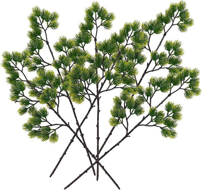 6 Pack Artificial Christmas Pine Needles Branches,20'' Fake Evergreen Pine Sprigs Picks for Chris... | Amazon (US)
