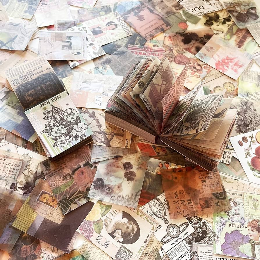 800 Sheets Vintage Scrapbook Paper Mini Antique Decorative Paper,Retro Style Art Craft Diary Jour... | Amazon (US)