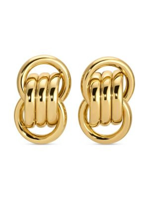 Eye Candy LA Golden Mia Oversized Stud Earrings on SALE | Saks OFF 5TH | Saks Fifth Avenue OFF 5TH