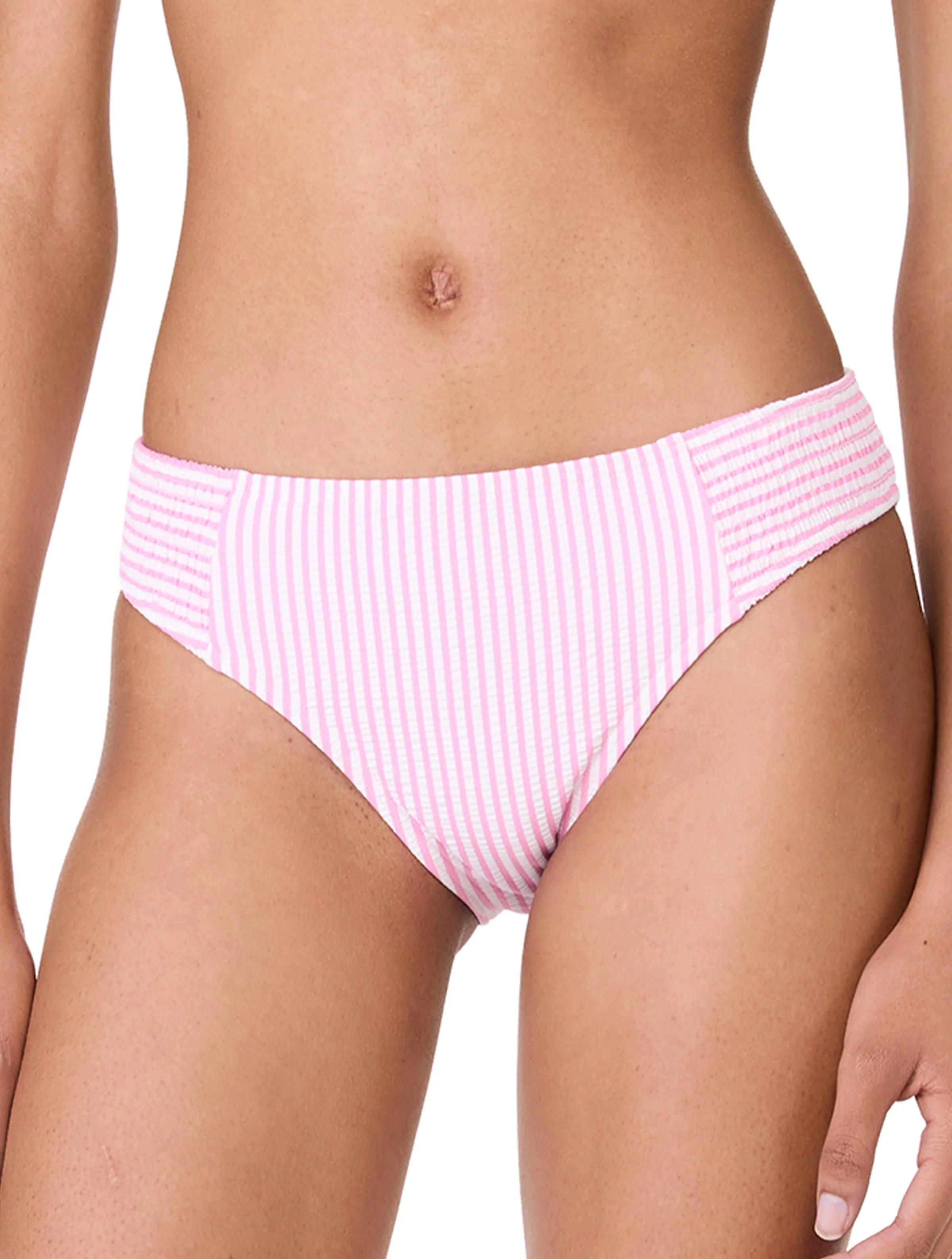 Kate Spade Smocked High Cut Bikini Bottom - Tide Stripe | Beach2Ocean