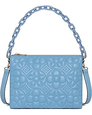 ER.Roulour Quilted Crossbody Bag for Women, Trendy Designer Chain PU Leather Triple Gusset Purses... | Amazon (US)