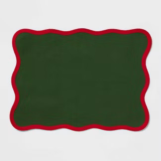 Cotton Scalloped Edge Placemat Green - Threshold™ | Target