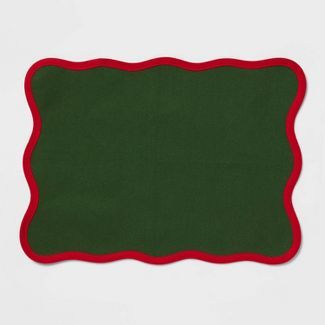Cotton Scalloped Edge Placemat Green - Threshold™ | Target