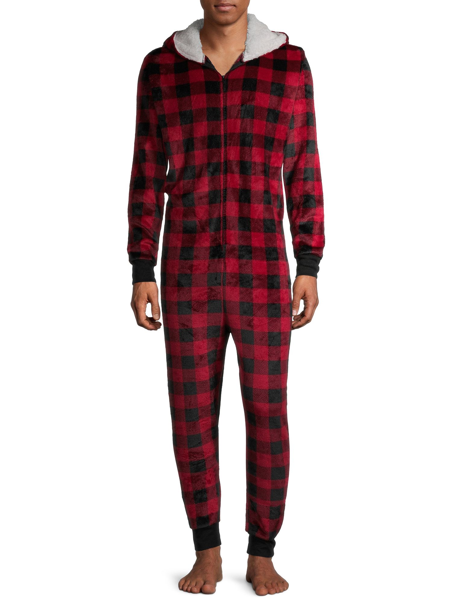 Matching Family Christmas Pajamas Men’s Buffalo Union Suit - Walmart.com | Walmart (US)
