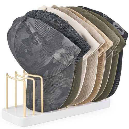 Mkono Hat Organizer for Baseball Caps, Hat Holder Storage for Closet, Gold | Amazon (US)