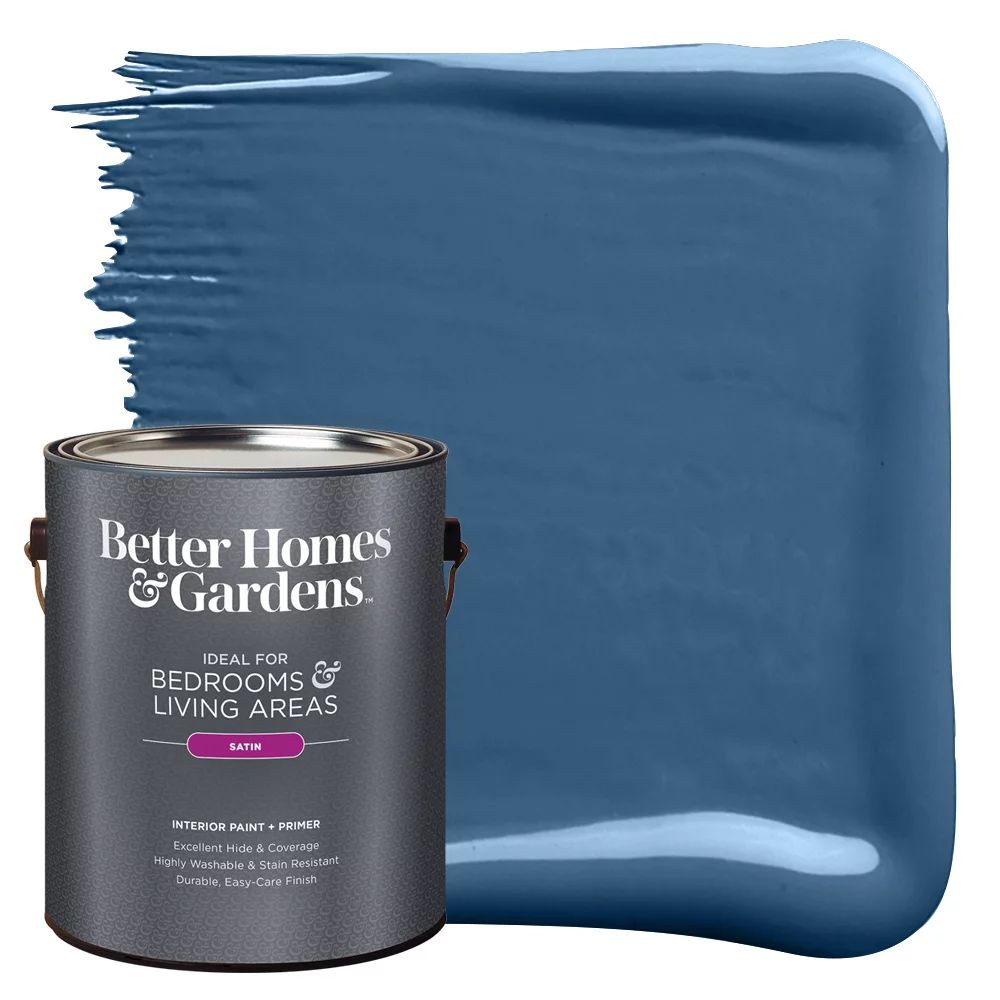Better Homes & Gardens Interior Paint and Primer, Aegean Sea / Blue, 1 Gallon, Satin | Walmart (US)