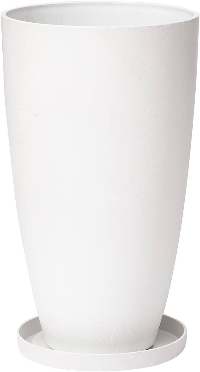 LA Jolie Muse 20 inch Tall Outdoor Planter,White Planter for Indoor Plants,Modern Flower Pot with... | Amazon (US)