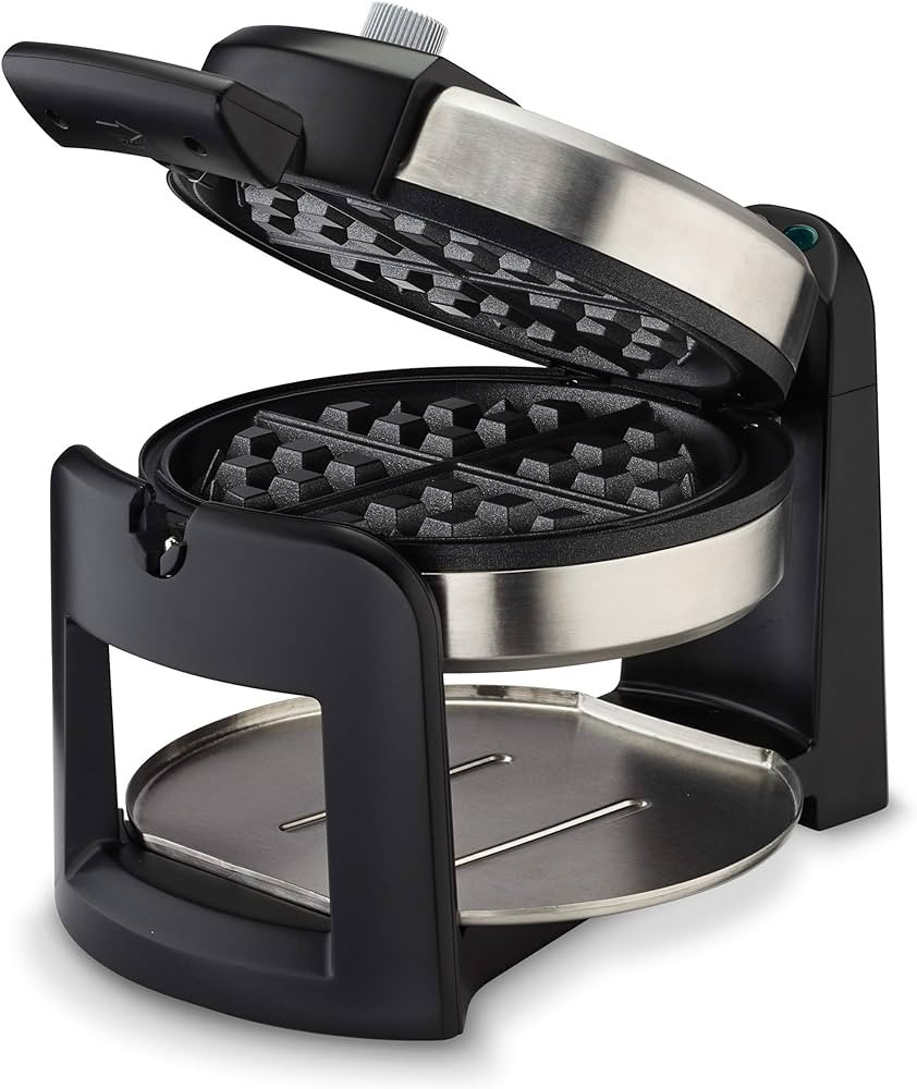Cuisinart WAF-F30 Round Flip Belgian Waffle Maker, Black/Silver, 1 inch thick | Amazon (US)
