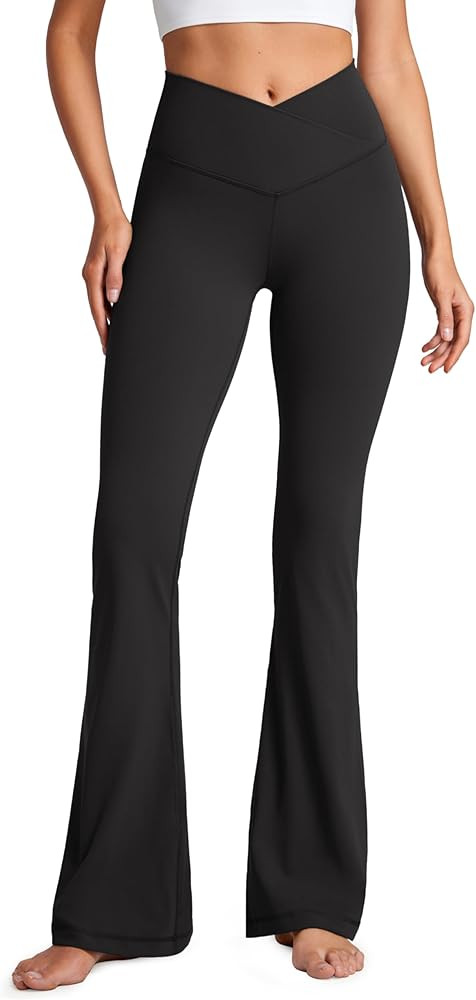 CRZ YOGA Butterluxe Crossover Flare Leggings 29''/31''/33" - High Waist V Cross Bootcut Bell Bott... | Amazon (US)