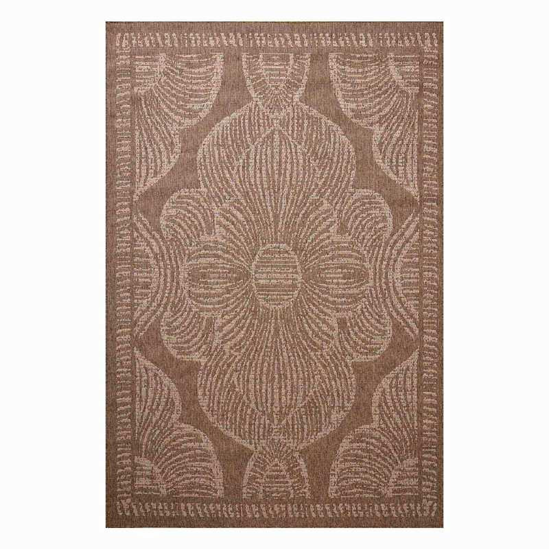 (E537) Cree Medallion Outdoor Area Rug, 6x9 | At Home