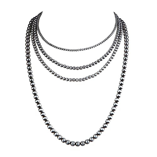 Amazon.com: Western Jewelry Navajo Pearl Necklace for Women Handmade Long Boho Turquoise Pearls L... | Amazon (US)