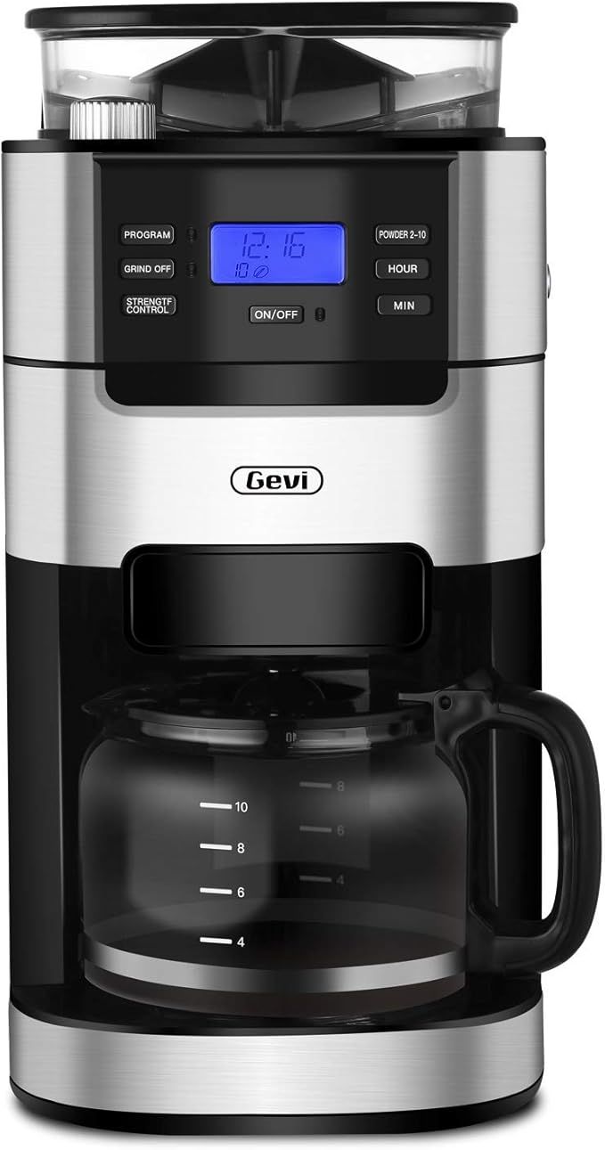 Gevi 10-Cup Drip Coffee Maker, Grind and Brew Automatic Coffee Machine with Built-In Burr Coffee ... | Amazon (US)