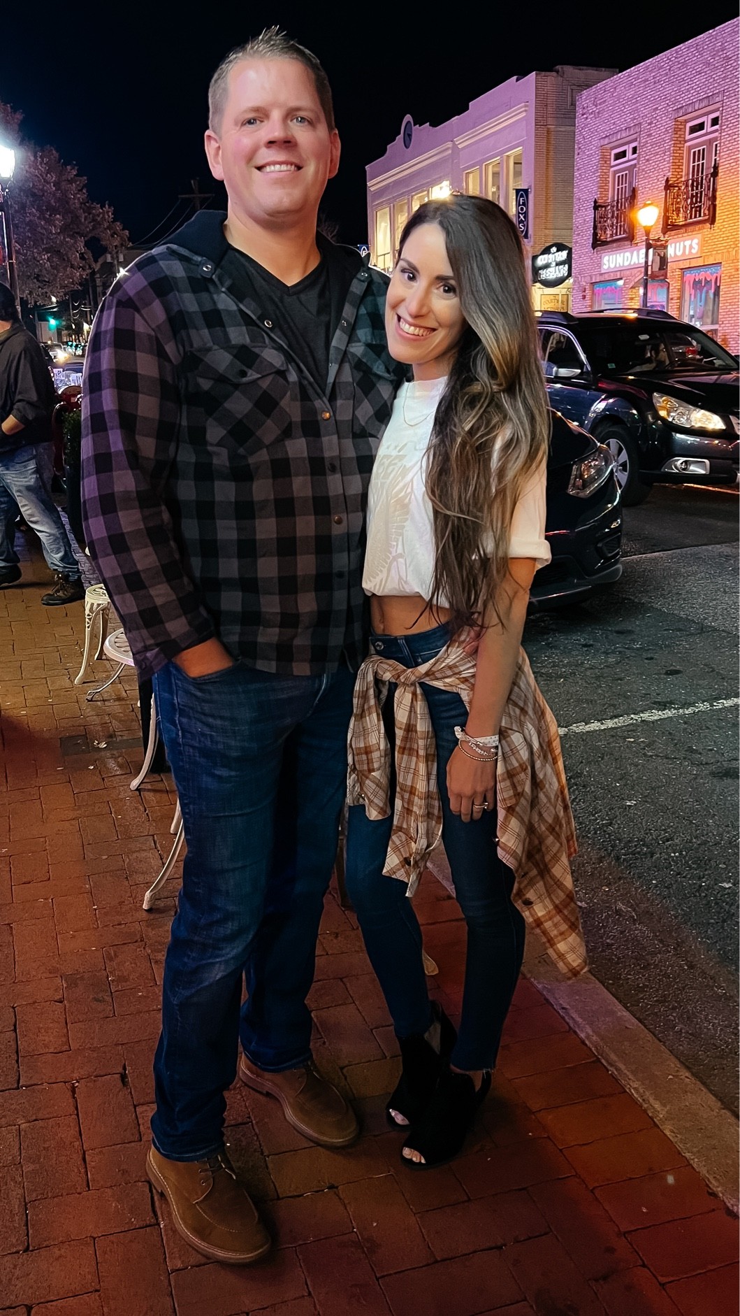 Fall date night outfit ; country concert outfit ; Cole Swindell concert ; flannel outfit ; bootie season ; Abercrombie jeans ; graphic tee style 

#LTKSeasonal #LTKunder100 #LTKstyletip