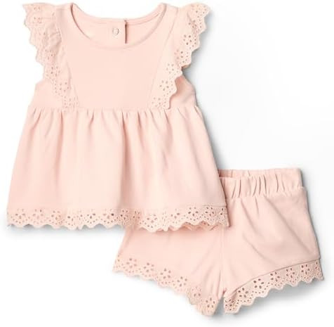 Amazon Essentials x Sofia Grainge Toddlers and Baby Girls' Cotton Eyelet Top & Shorts Play Set, M... | Amazon (US)