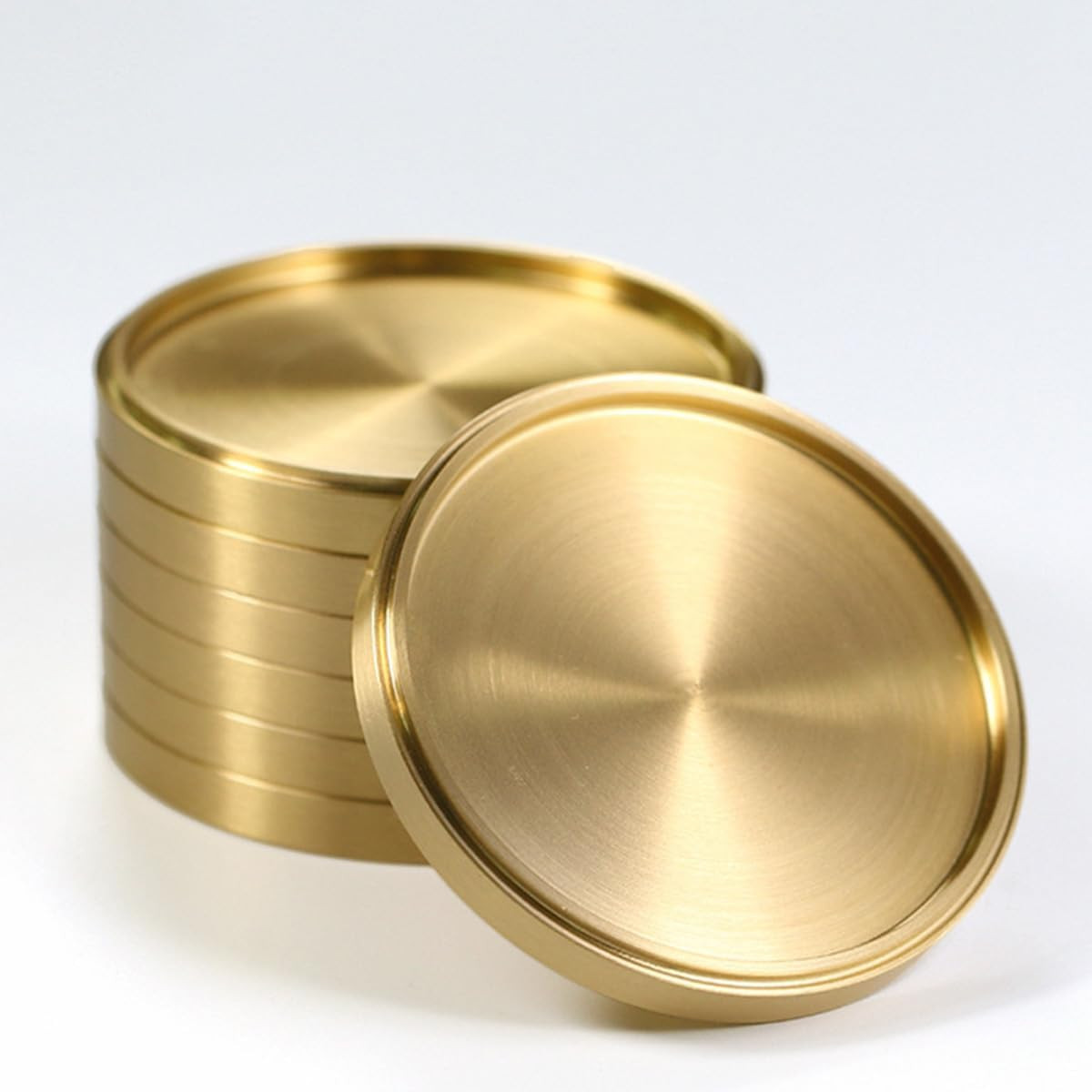 Heavy Brass Coasters for Drinks,Solid Copper Cup Holder Small Teacup Mat,Enhance Your Table Bar with Elegant Gold Decor Accents (2.95") | Amazon (UK)