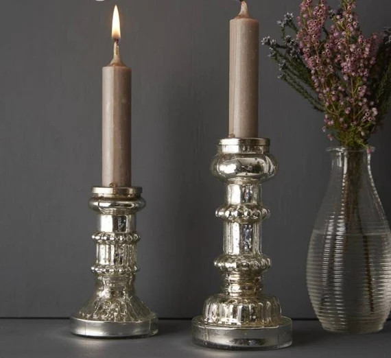 Lrg Beaded Mercury Candle Holder - Etsy | Etsy (US)